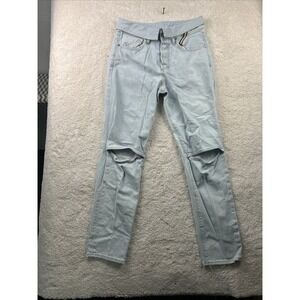 ATELIER Womens High Rise‎ Flip over Waist Straight Leg Open Knee Jeans 29x29
